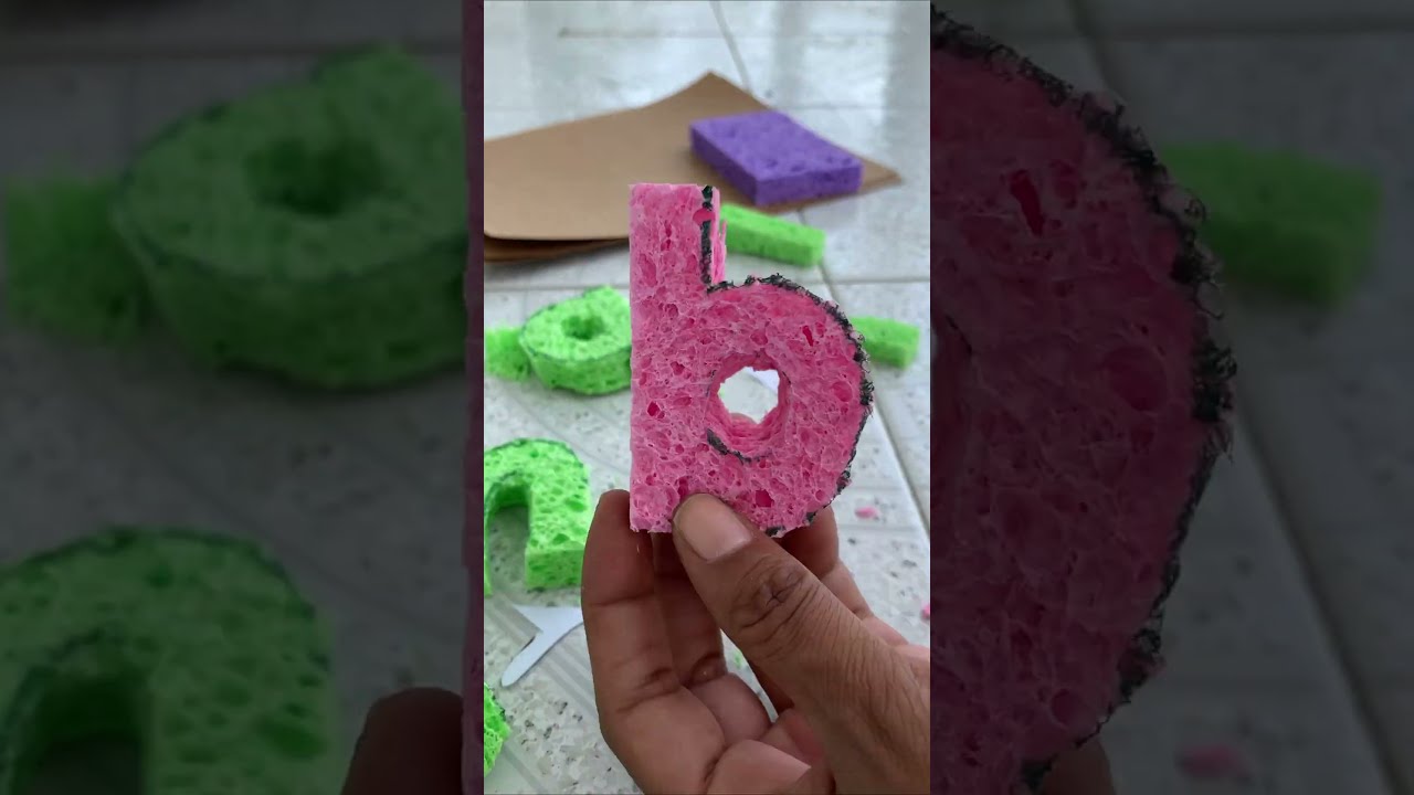 How to Make Letter Stamps (from sponges) |  #homeschoolingfun  #preschoolmom