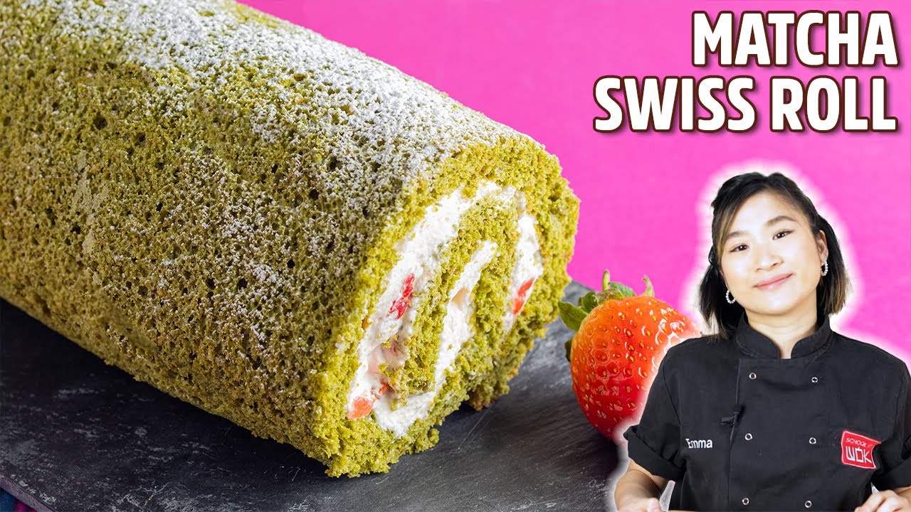 Irresistible Matcha Swiss Roll Cake!