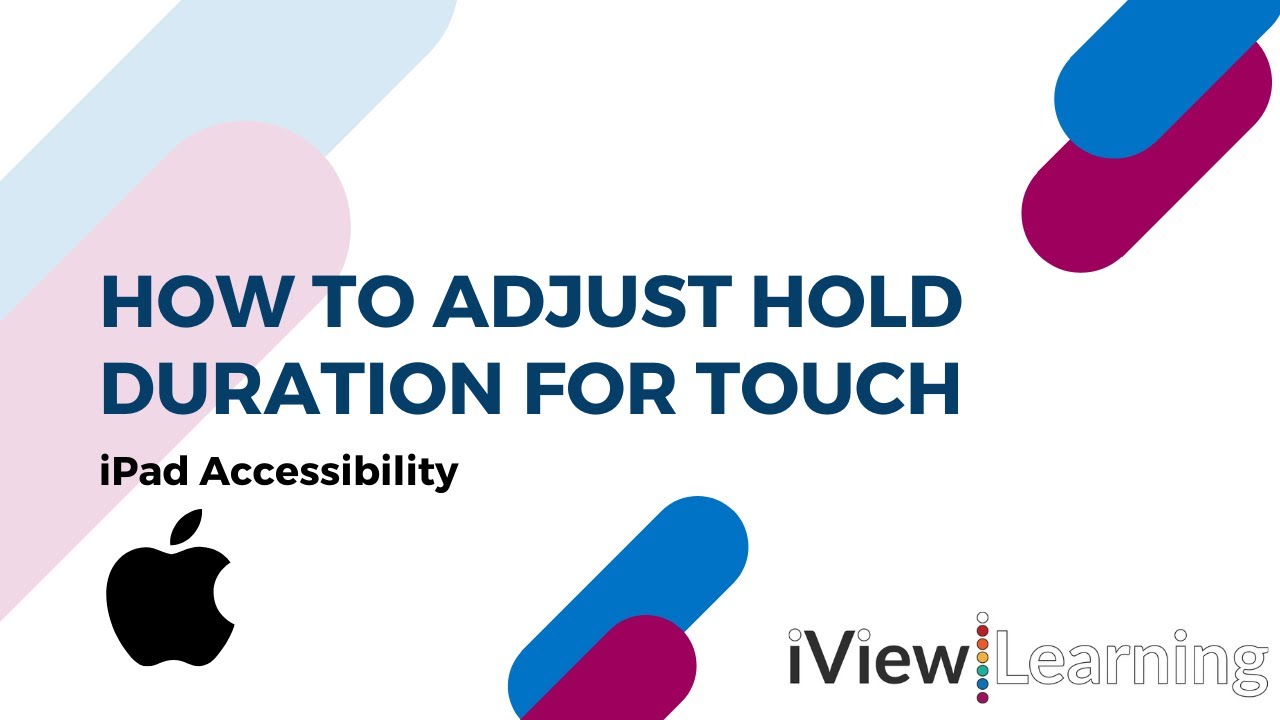 How to adjust hold duration for touch on the iPad.