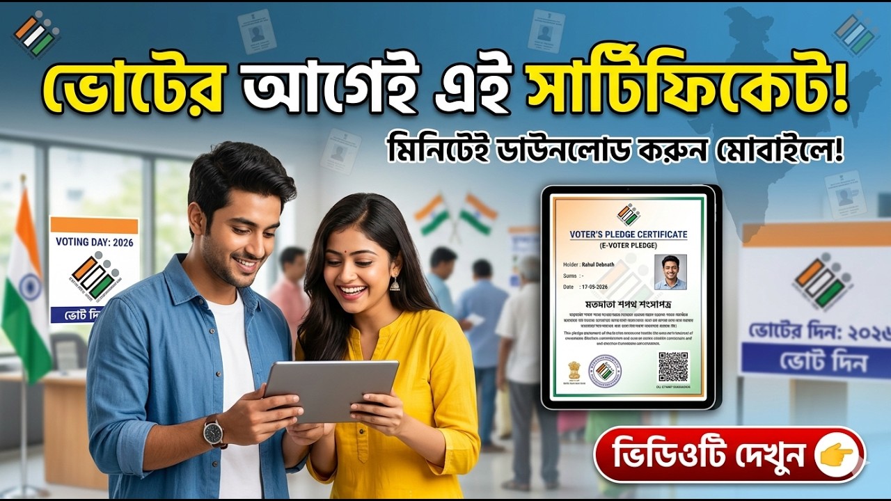 ভোটের আগেই সংগ্রহ করুন এই সরকারি সার্টিফিকেট! | How to Get E-Voter Pledge Certificate Online 2026