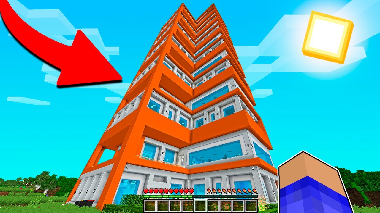 MI MANSI&Oacute;N SE CONVIERTE EN UN RASCACIELOS EN MINECRAFT TROLL 😱