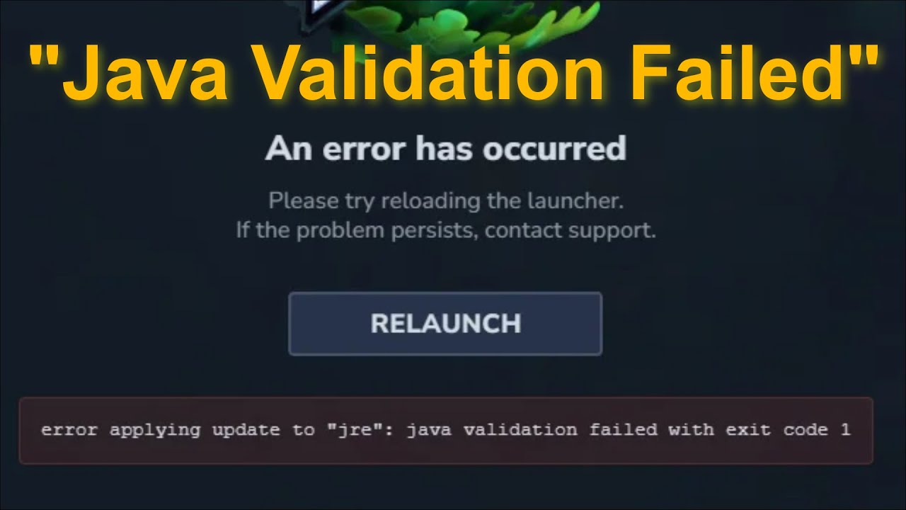 Hytale - An Error Has Occurred - Error Applying Update - Java Validation Failed - Error Code 1 - Fix