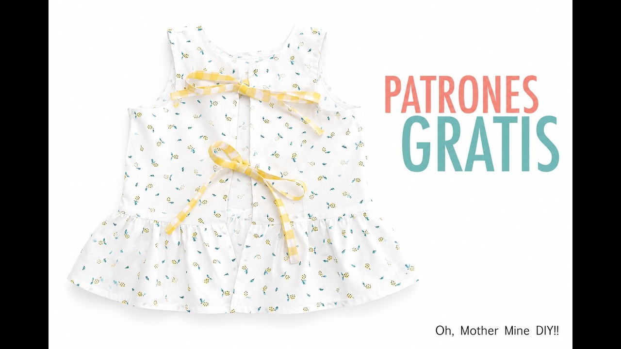 PATRONES GRATIS: Blusa con volante y abierta a la espalda para niñas