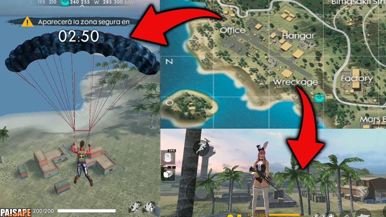 LUGARES QUE FUERON ELIMINADOS DE FREE FIRE - PARTE 1 (OFFICE,HANGAR,WRECKAGE)