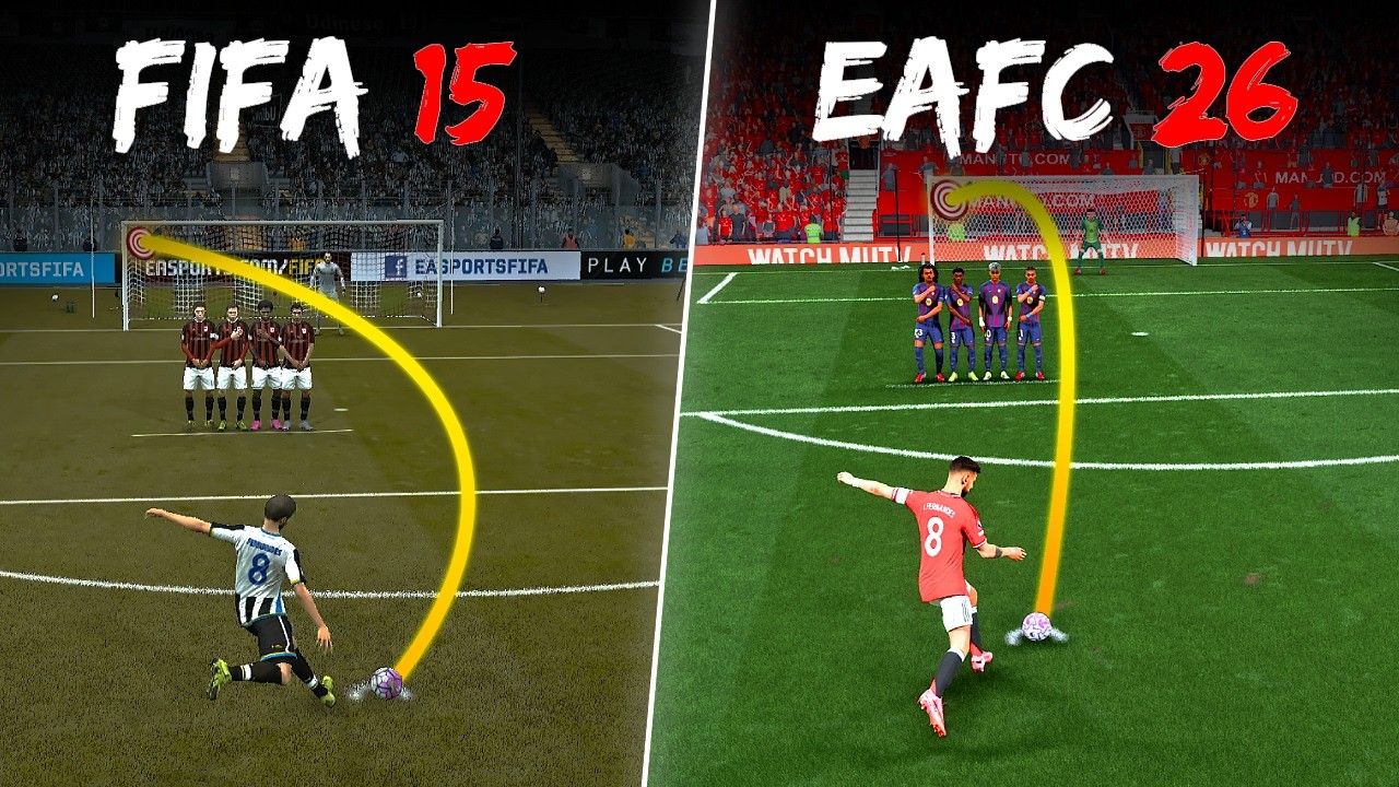 Bruno Fernandes Freekick in Every FIFA | FIFA 15 - EAFC 26 |