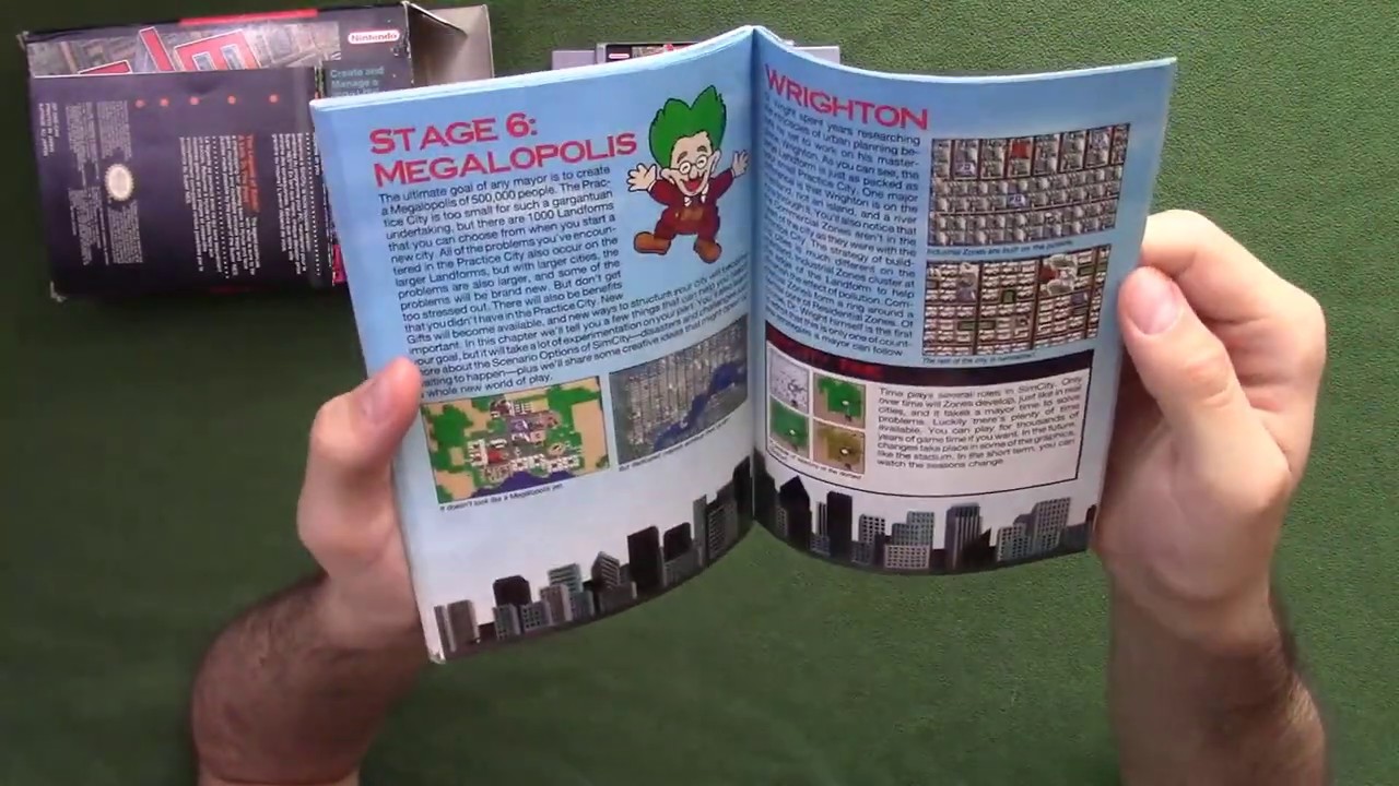 Sim City SNES Unboxing Nintendo - ASMR