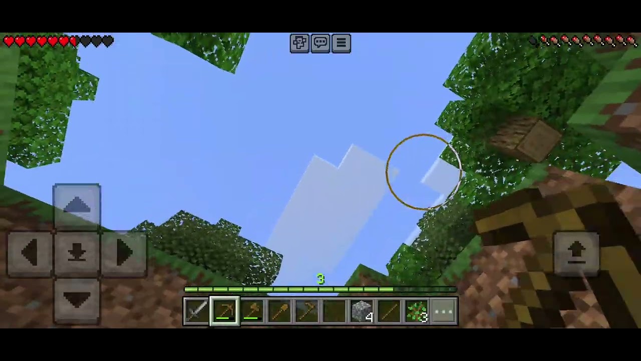Playing Minecraft Pocket Edition 1