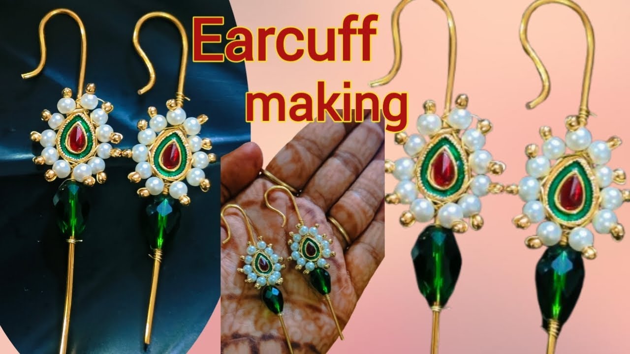 Beautiful handmade Earcuff making ✨💫#trending #viralvideo #youtube #diy #shorts @PrajewelsCreation
