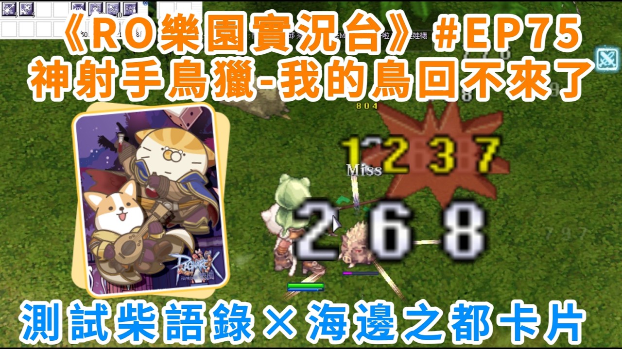 《RO樂園實況台》#EP75 神射手鳥獵-我的鳥回不來了 | 測試柴語錄×海邊之都卡片| Ragnarok ZERO