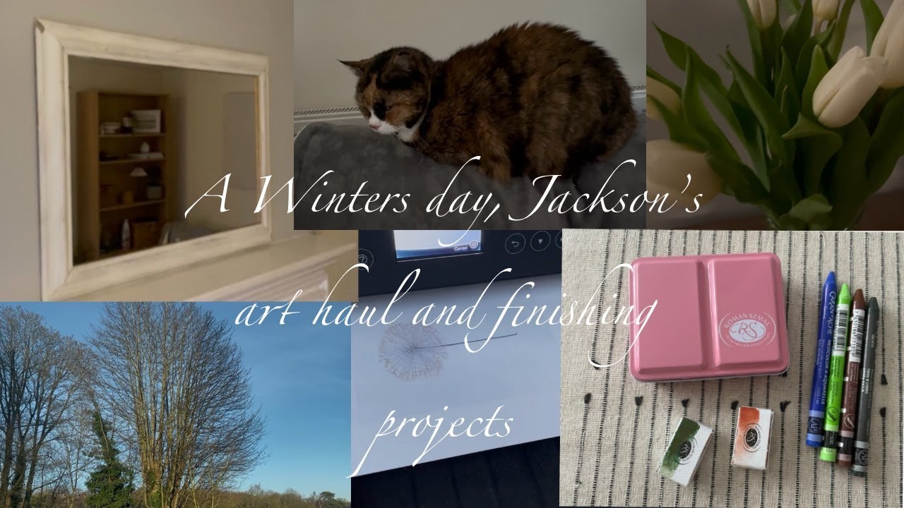 A Winters day Jacksons haul and finishing projects vlog #arthaul #wintersday #homedecor #haulvideo