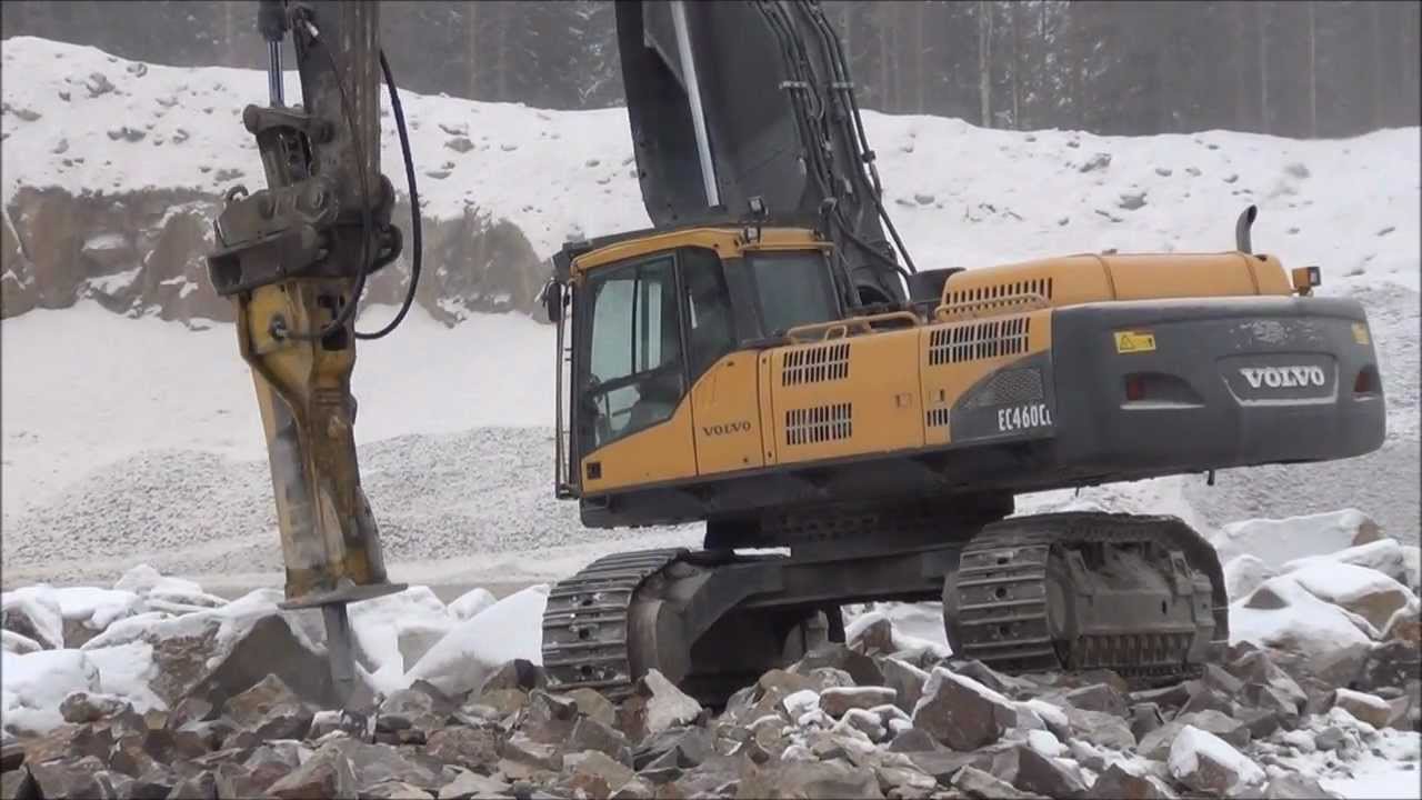 Volvo EC460CL With Hydraulic Breaker In A Quarry