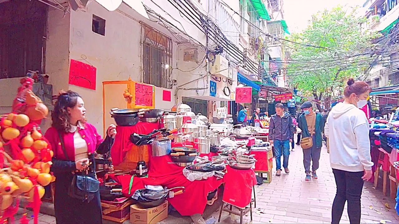 【4K】漫步珠三角地区驰名跳蚤市场，广州陶街随拍。Walking around the famous flea market , Tao Street, Guangzhou