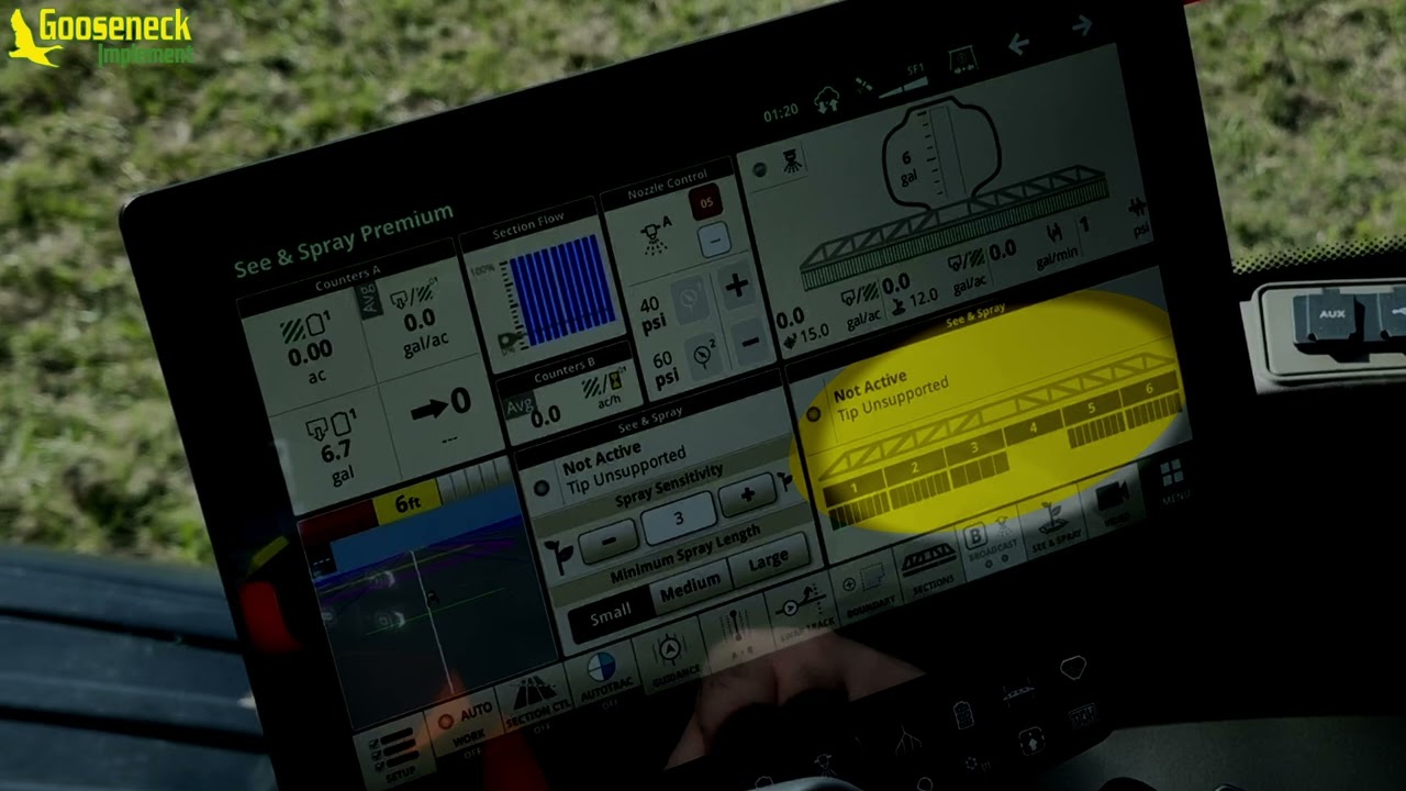 John Deere See & Spray™ Premium: G5 Setup Menu & Shortcut Navigation