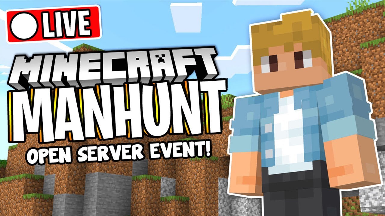 🔴 MINECRAFT MANHUNT!! (Open Server, Join Now!) | LIVE