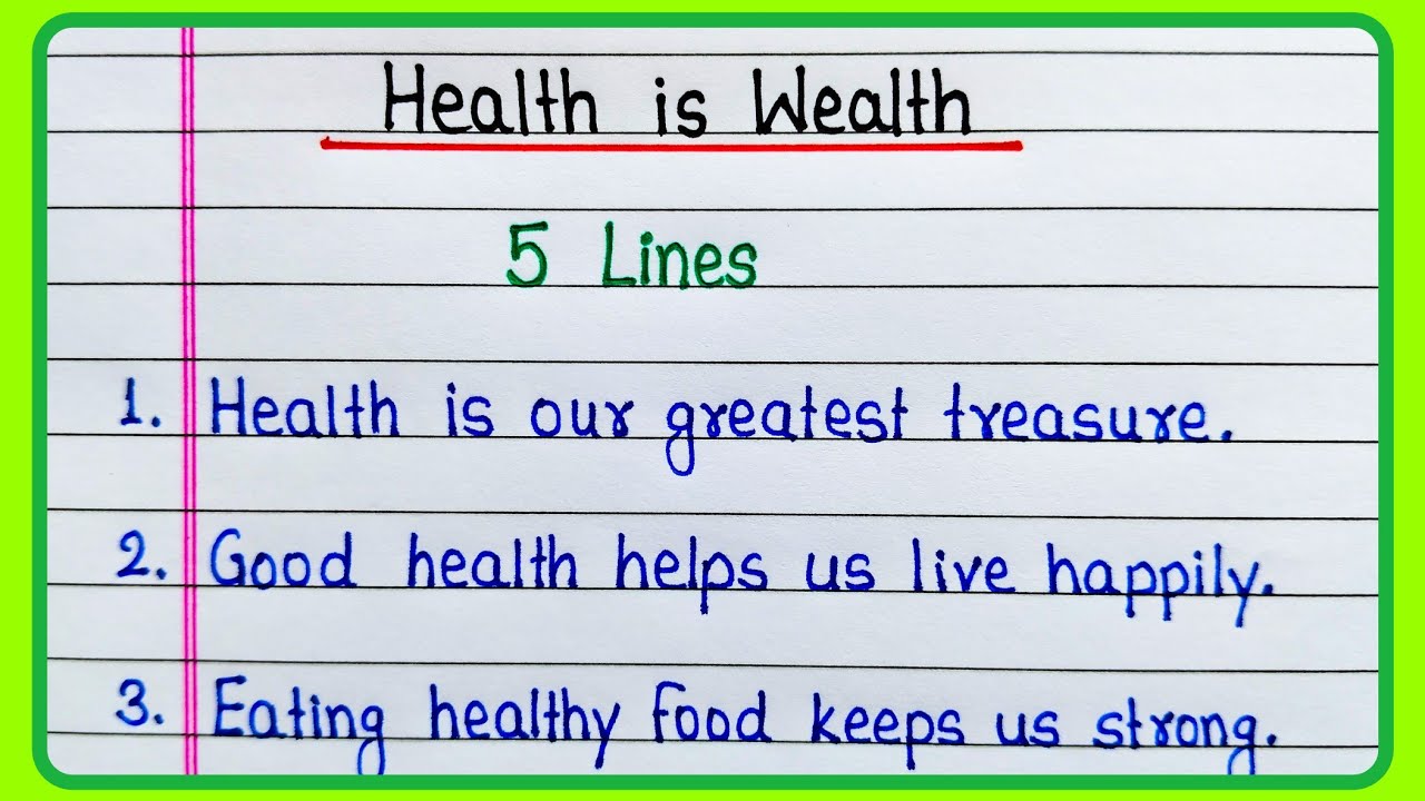 5 lines on Health is Wealth | Health is Wealth 5 lines essay in English | Health is Wealth
