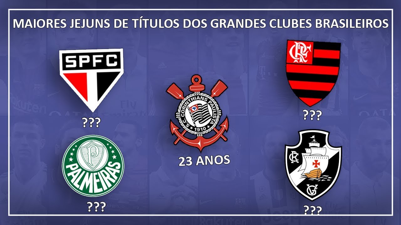Maior Jejum de T&iacute;tulos dos Principais Clubes Brasileiros