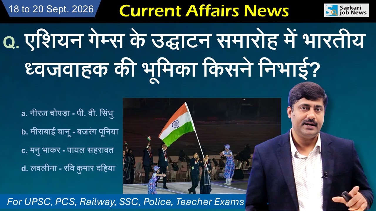 18 to 20 September 2026 Current Affairs by Sanmay Prakash | Sarkari Job News | Daily Current Affairs