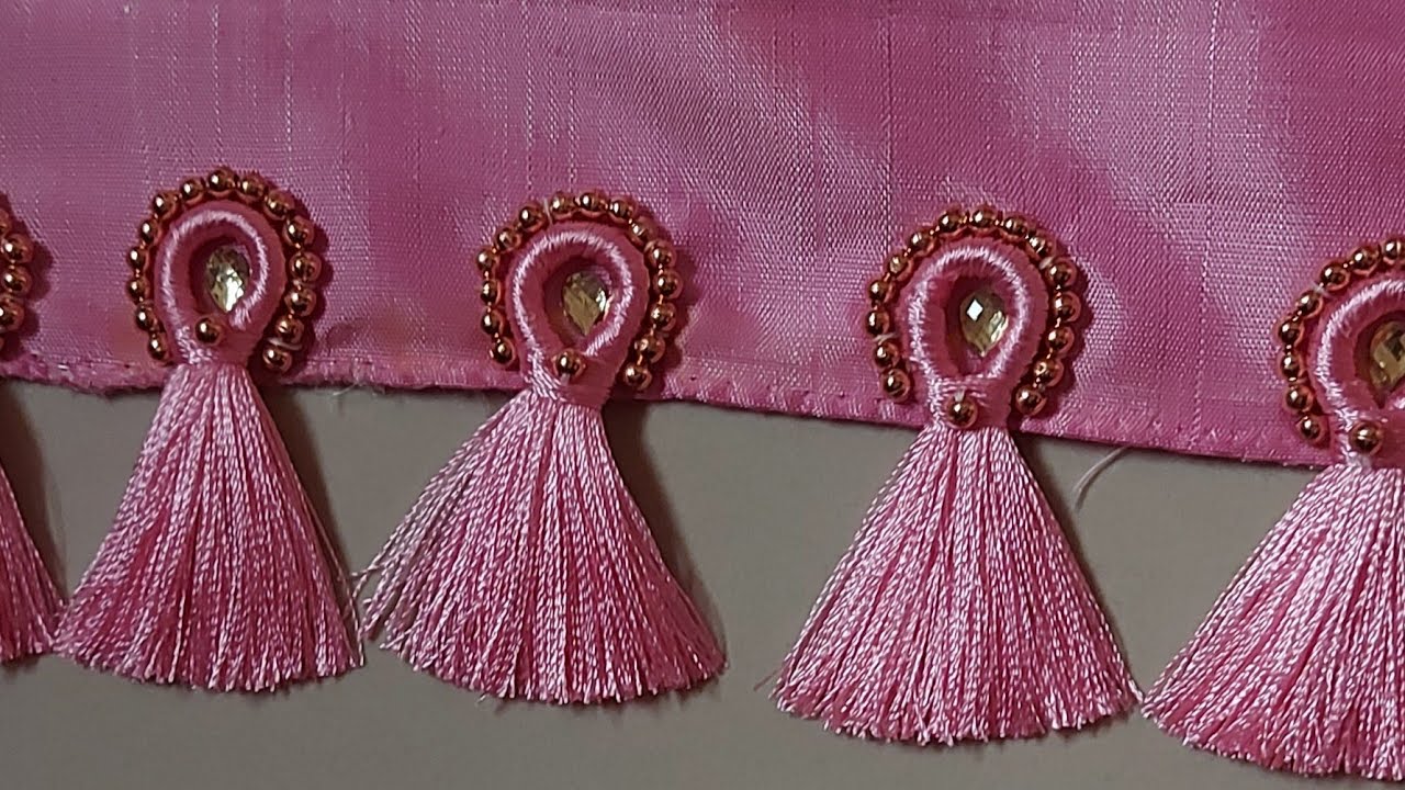 bridal saree kuchu design #very easy design #howto make bridal saree kuchu design #sareetassels