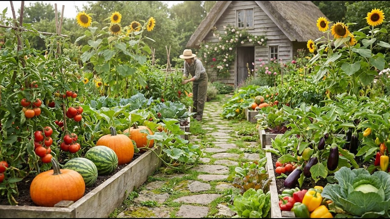Gentle Garden Walk 🌱 | Tranquil Nature & Fresh Vegetables
