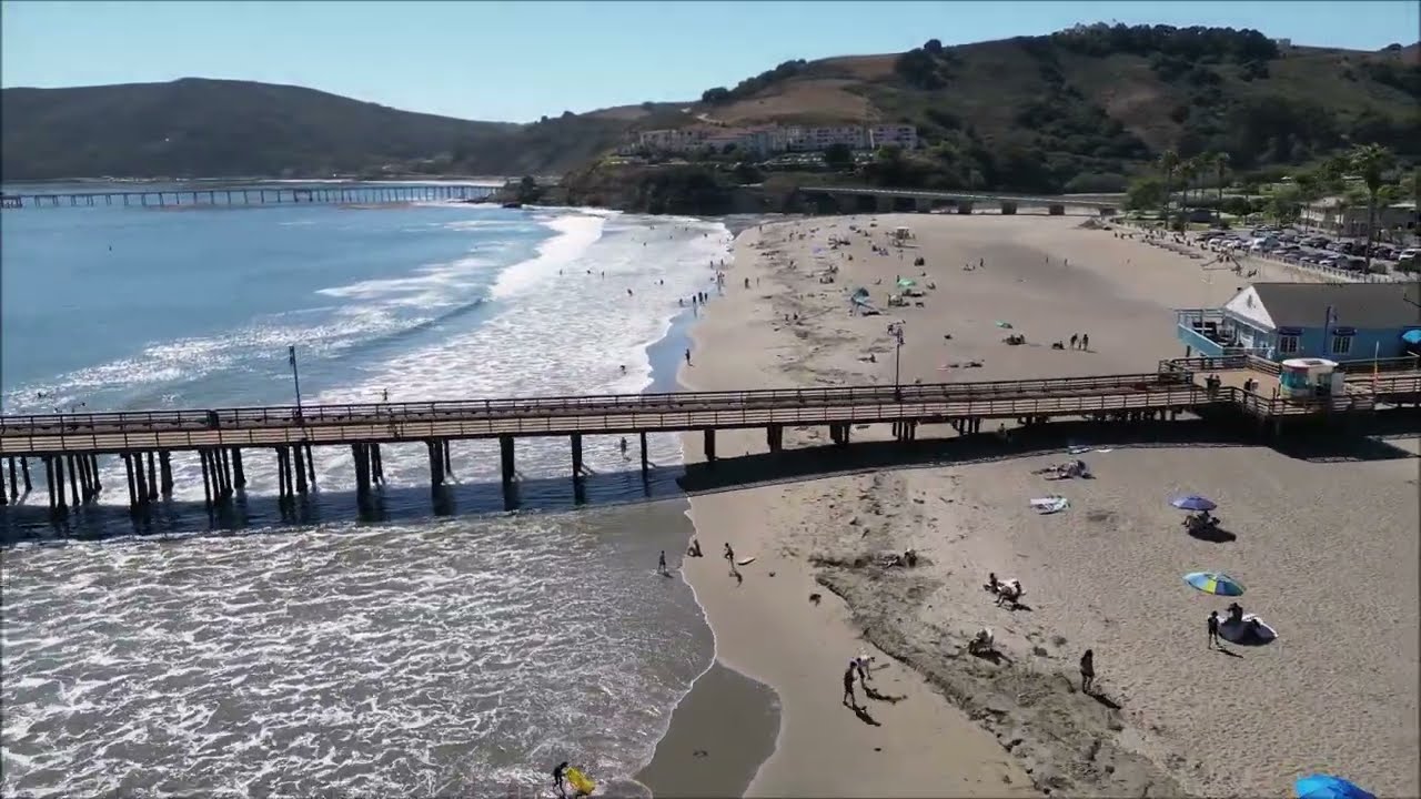 Avila Beach, drone video of a day of fun on the beach