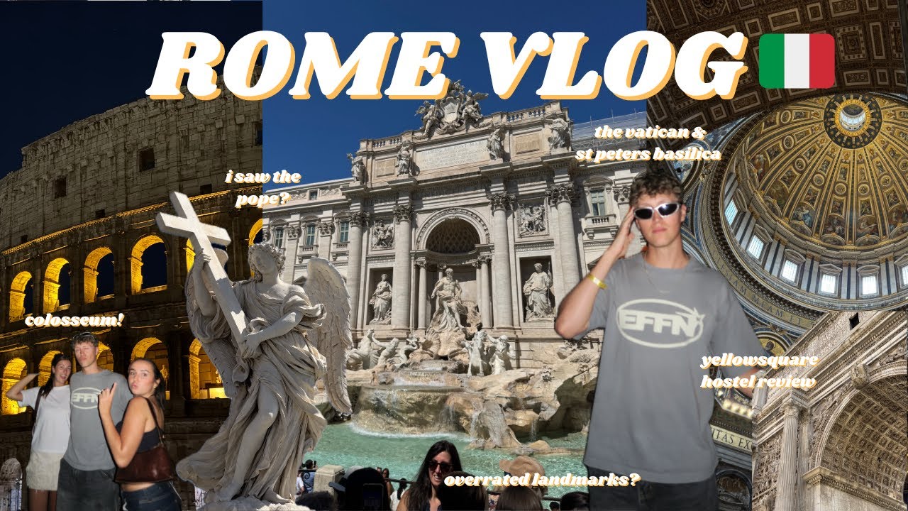 I SAW THE POPE IN ROME VLOG (the vatican, trevi fountain, the colosseum, yellowsquare hostel)