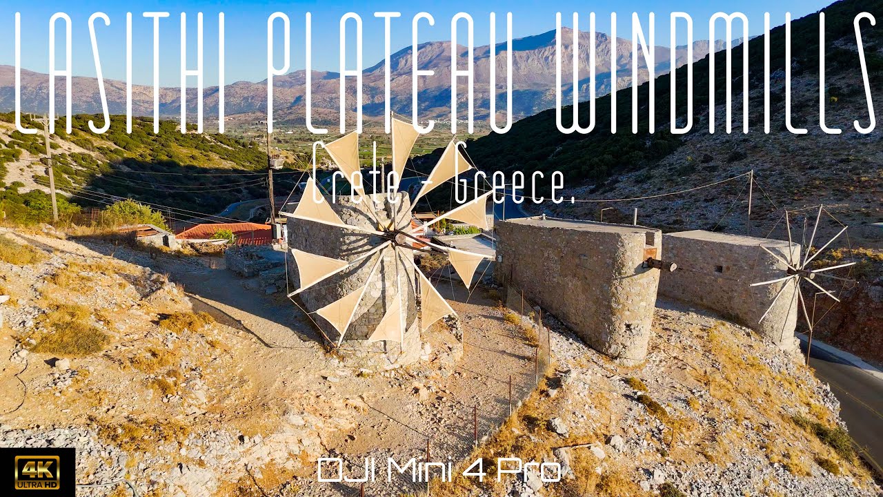  🇬🇷 Lasithi Plateau Windmills, Crete, Greece. | DJI Mini 4 Pro 4K drone video