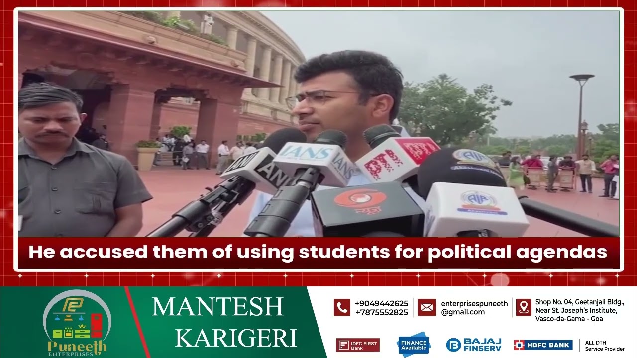 Tejasvi Surya Accuses Opposition of Using Students for Politics