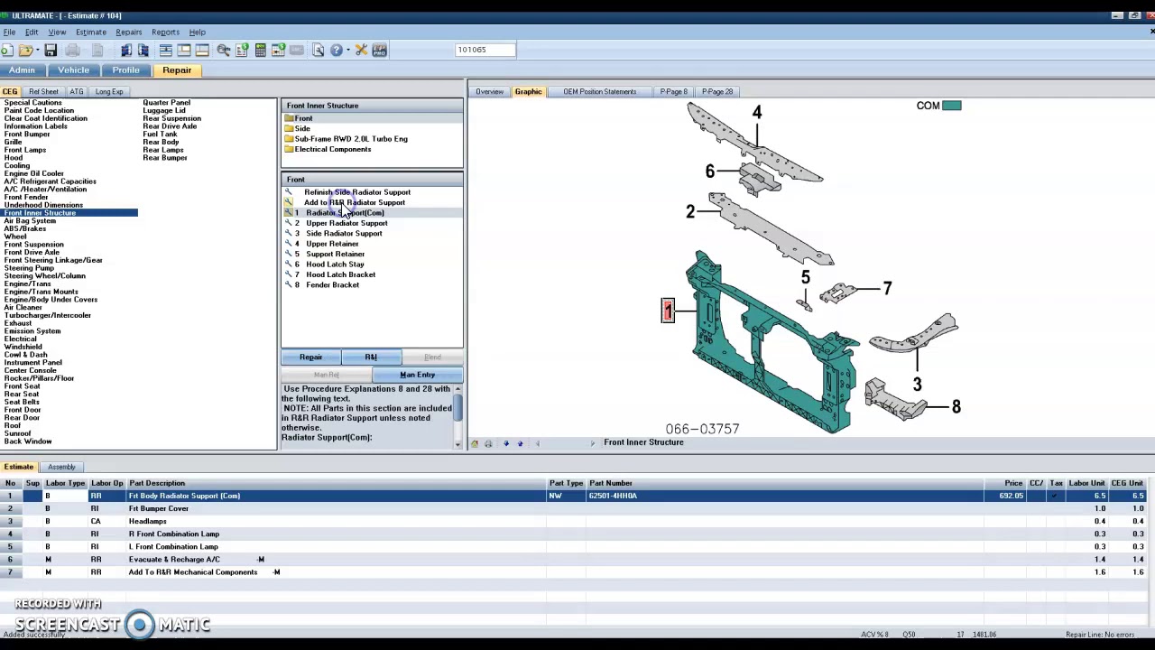 Mitchell Ultramate: How to add additional labor operations for Radiator Supports