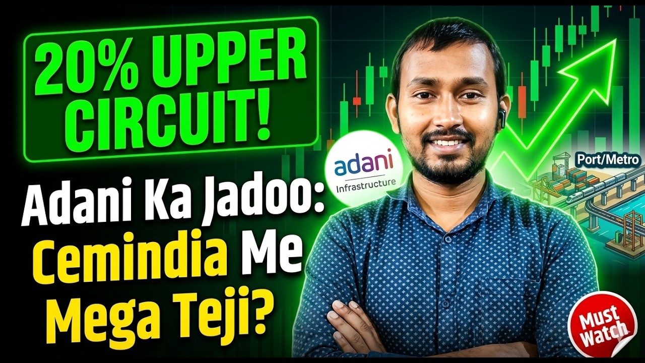 Cemindia Projects Share 20% Upper Circuit 🔥 Adani Effect & Q4 Results! | Mega Teji Explained