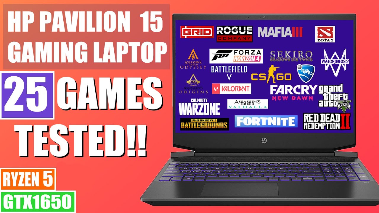 HP Pavilion 15 EC Ryzen 5 GTX1650 25 Games Tested !