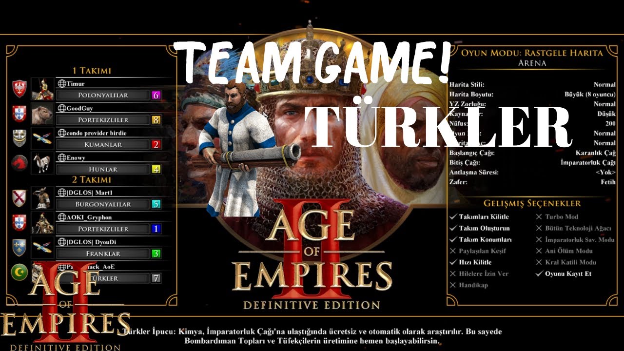 AGE OF EMPİRES 2 TÜRKÇE | 4V4 ARENA | MUHTEŞEM BİR GERİ DÖNÜŞ | #TÜRKÇE