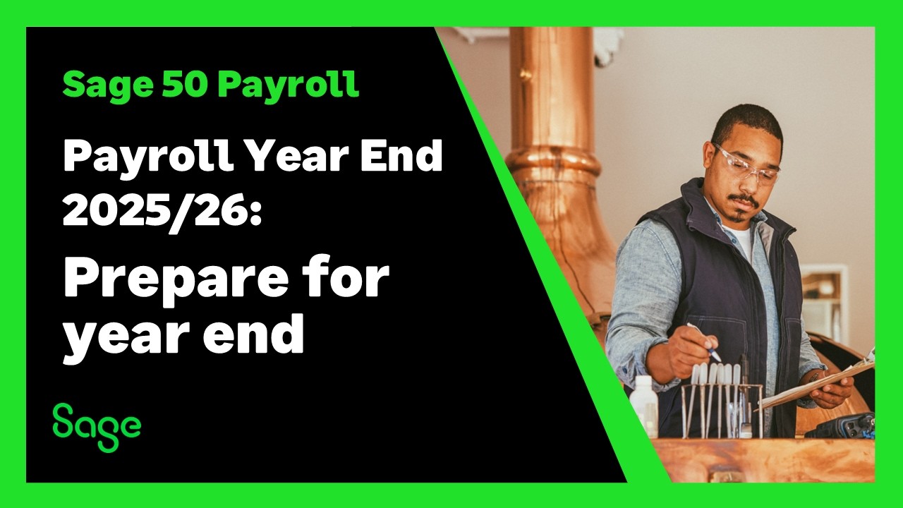 Sage 50 Payroll (Великобритания) - Завершение года 2025/26 - Подготовка к завершению года