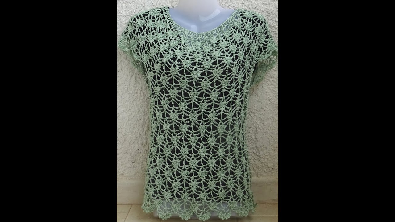 *WUNDERSCHOENER SOMMERPULLI /TOP GEHAEKELT VON OBEN NACH UNTEN *EINFACH