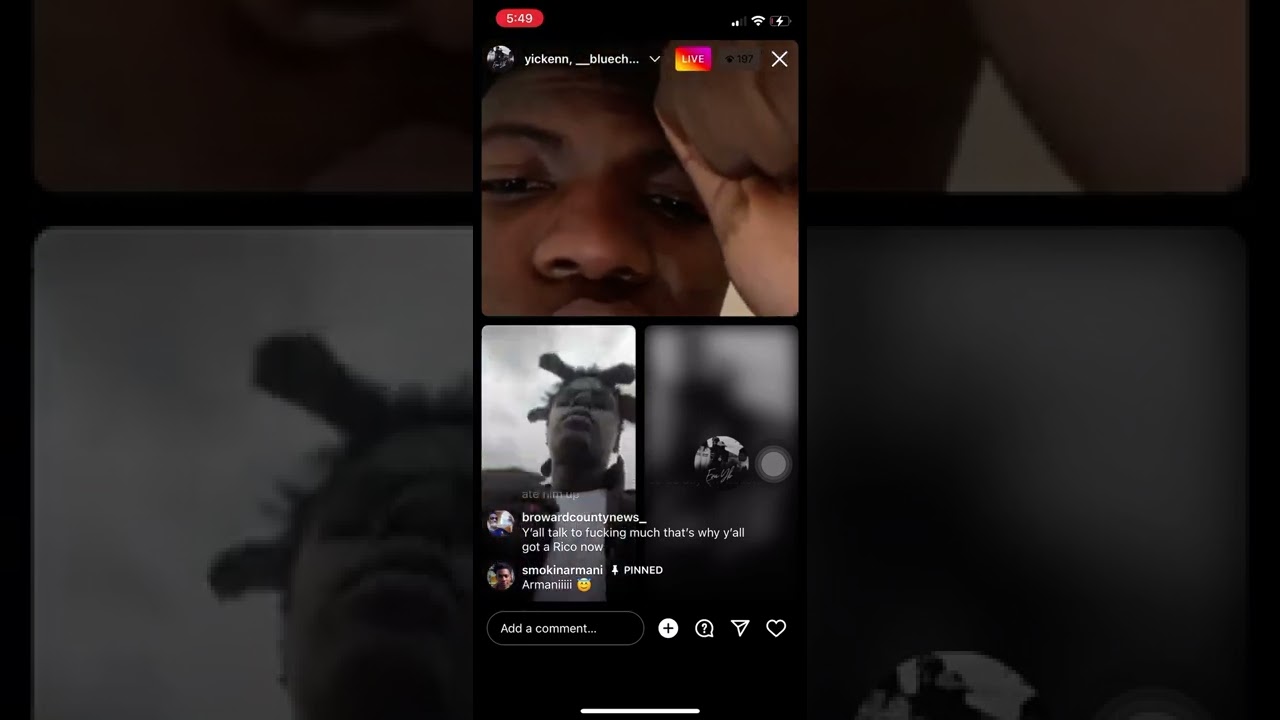 Yickenn on live saying he&rsquo;s smoking armani as someone creeps on 7400 member