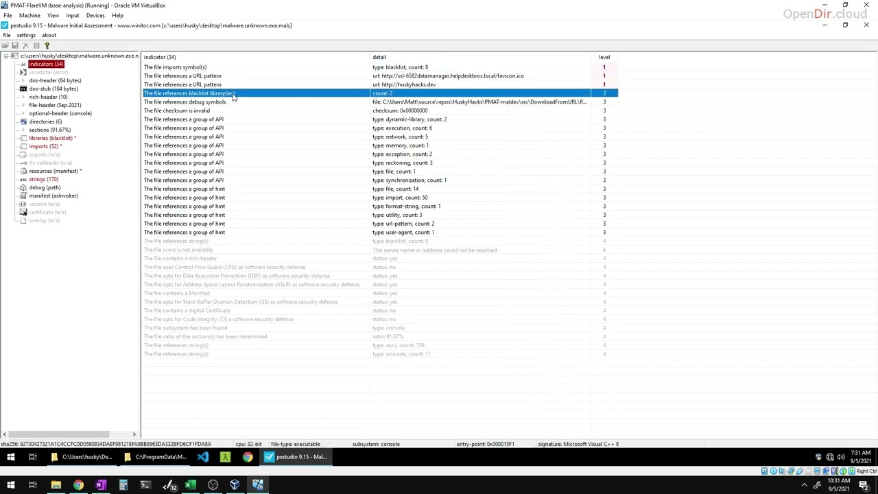 023 Combining Analysis Methods   PEStudio hide01 ir