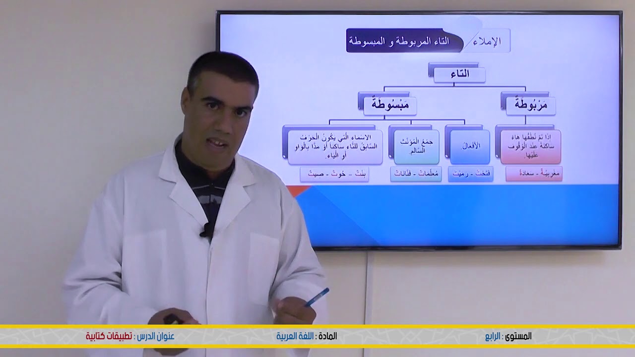 الرابع الابتدائي: تطبيقات كتابية - اللغة العربية - منصة تلميذ tilmid Tice