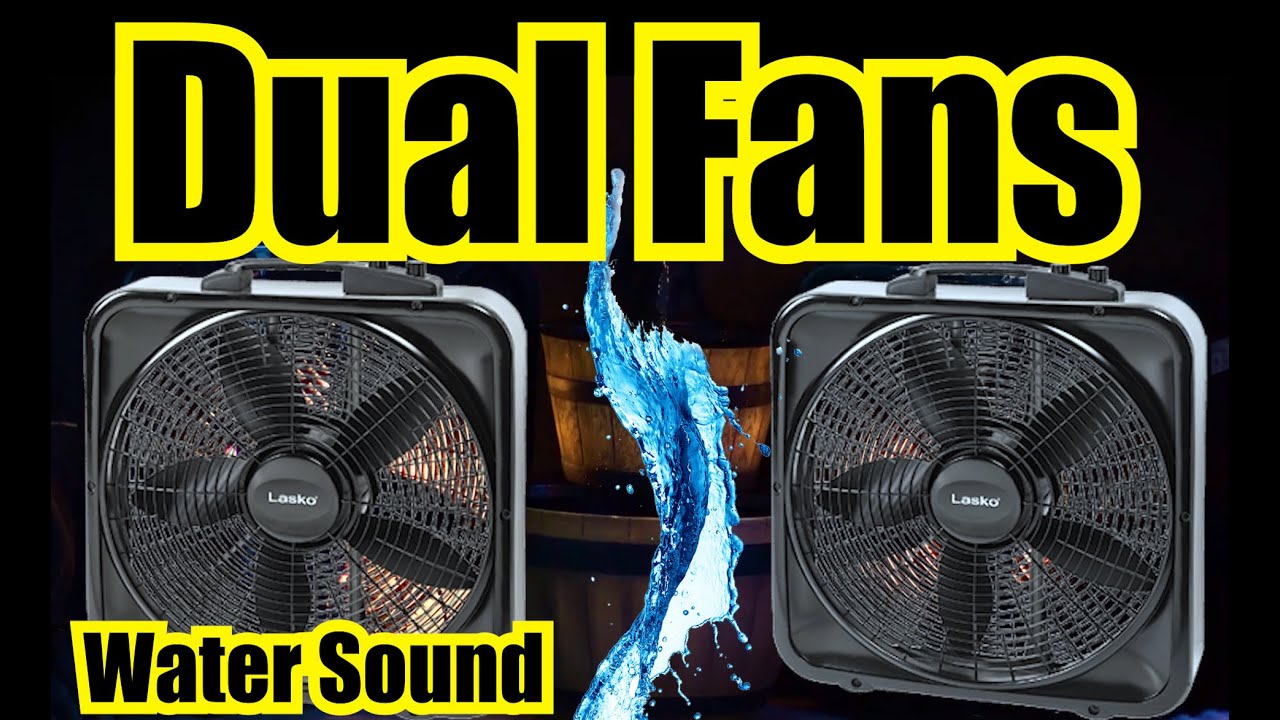 Dual Fans + Water Fountain Sound = 10 Hours of Relaxing White Noise via Dueling Fans with Dim Screen