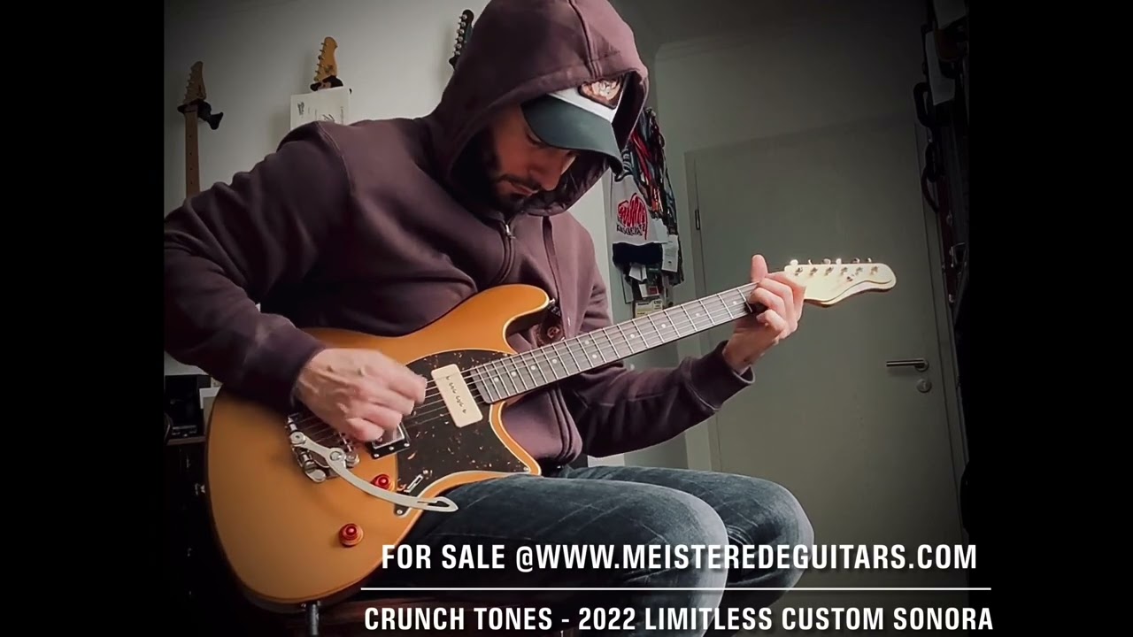 FOR SALE @ www.MEISTEREDEGUITARS.com - Crunchsound 2022 Limitless Custom Guitars Sonora gold HB/P90