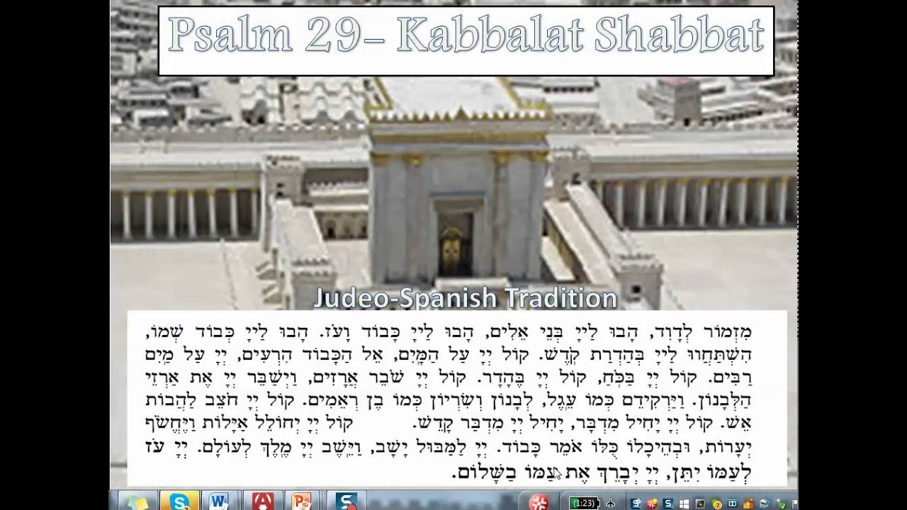 Jewish Prayer-Psalm 29 Hebrew Sephardic Style- מזמור לדוד הבו ליי