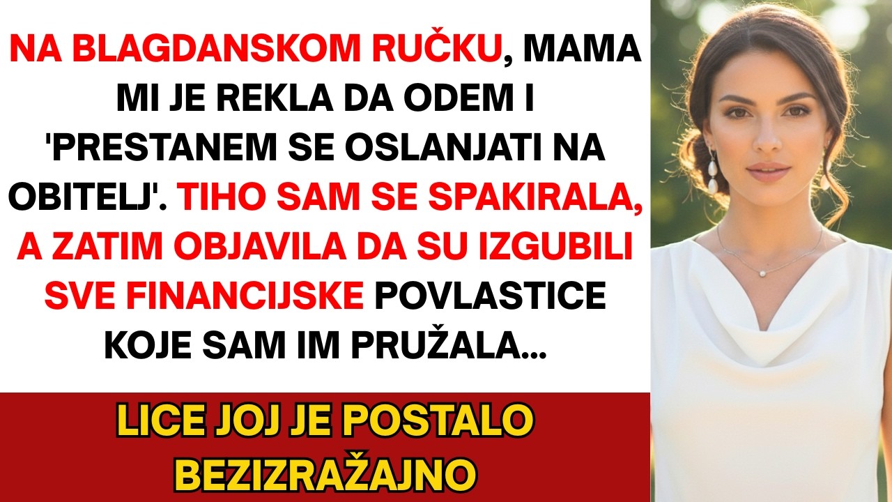 Na blagdanskom ručku mama mi je rekla da odem. Tiho sam spakovala stvari, a onda...