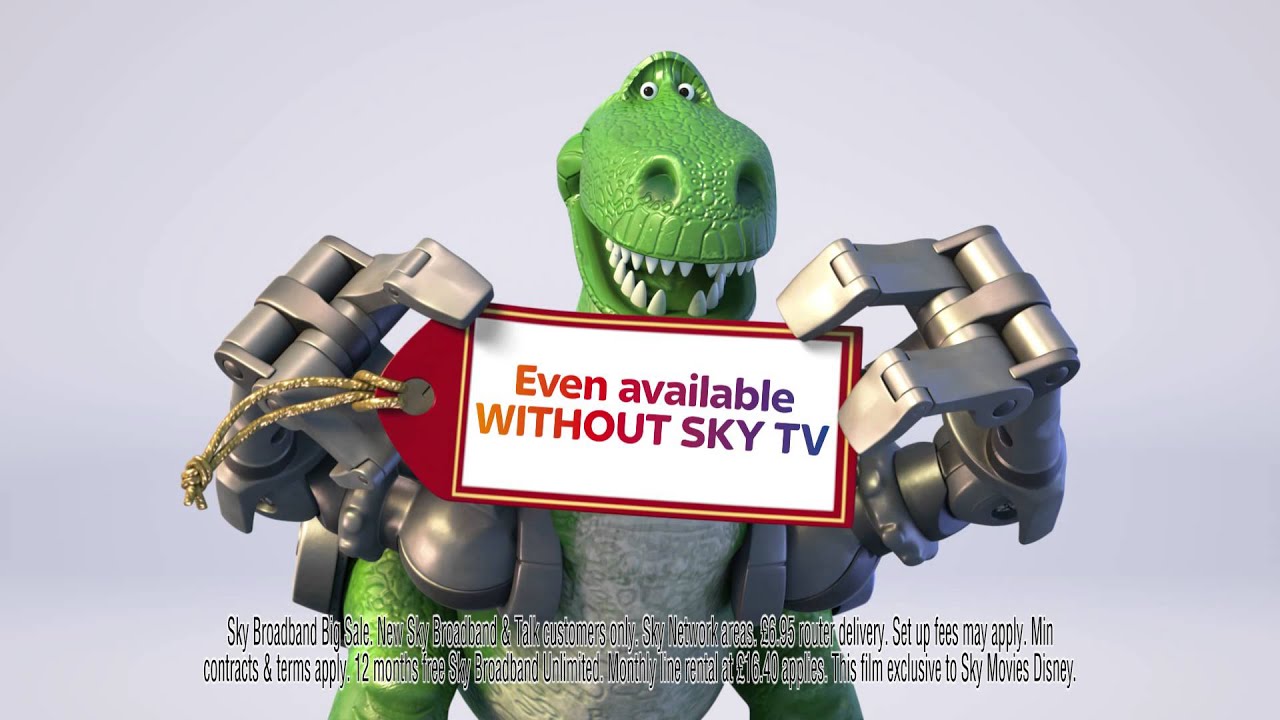 Sky Broadband Unlimited advert with Trixie and Rex from Toy Story