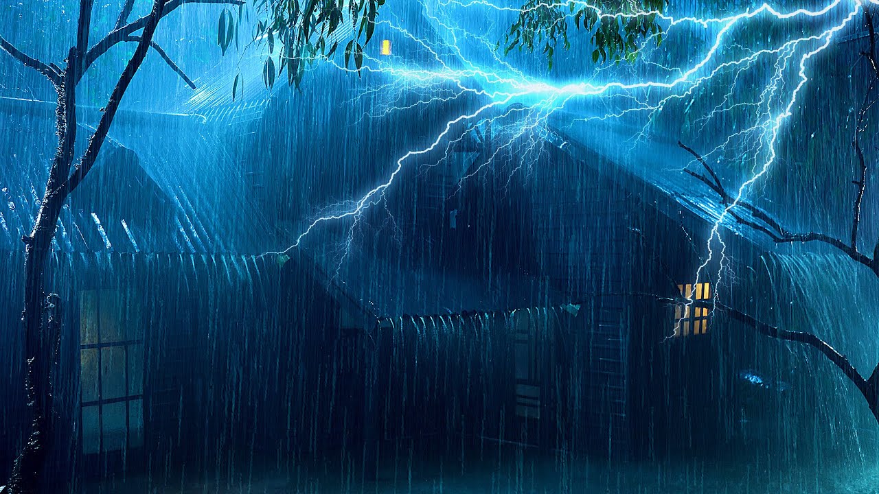 Escape Reality and Sleep with Heavy Rain & Paramount Thunder on Wooden House Tin Roof