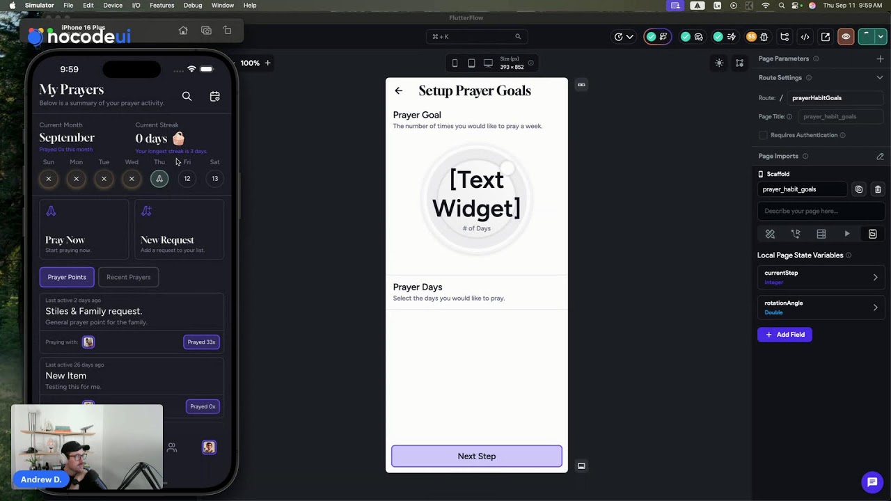 Building an Airbnb like UI in FlutterFlow for Prayer Reminders