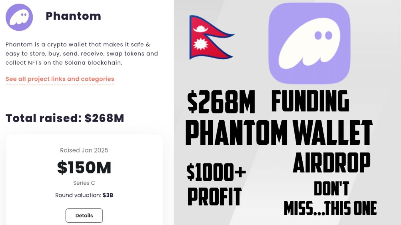 100% Free Phantom wallet Airdrop| Don't miss How to Join Phantom wallet Airdrop full guide in Nepali