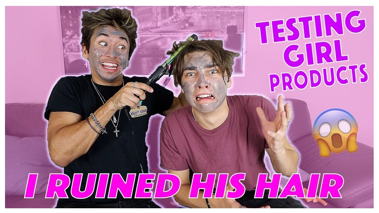 GUYS TESTING GIRL PRODUCTS! *GONE WRONG* (we ruined our hair)