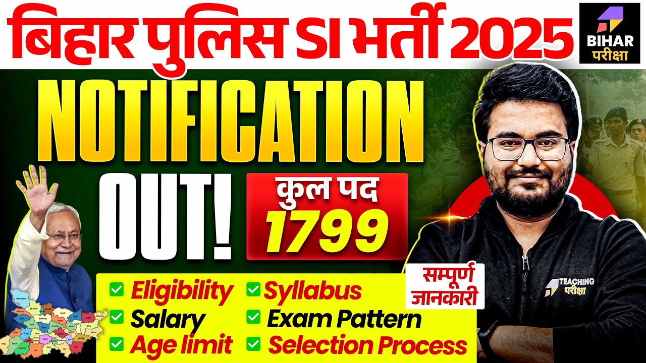 Bihar Police SI Notification 2025 | Bihar SI New Vacancy 2025 | Bihar Daroga New Vacancy 2025