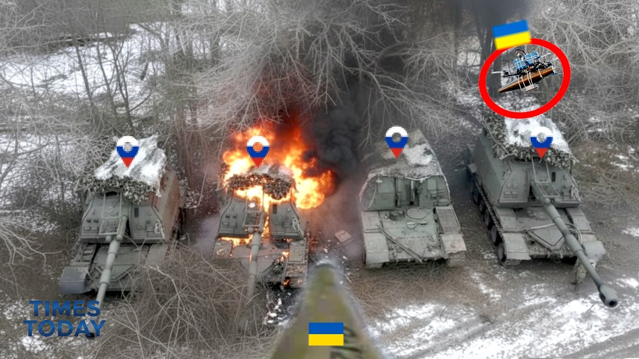 Украинские войска взорвали две российские дальнобойные артиллерийские системы с помощью беспилотн...