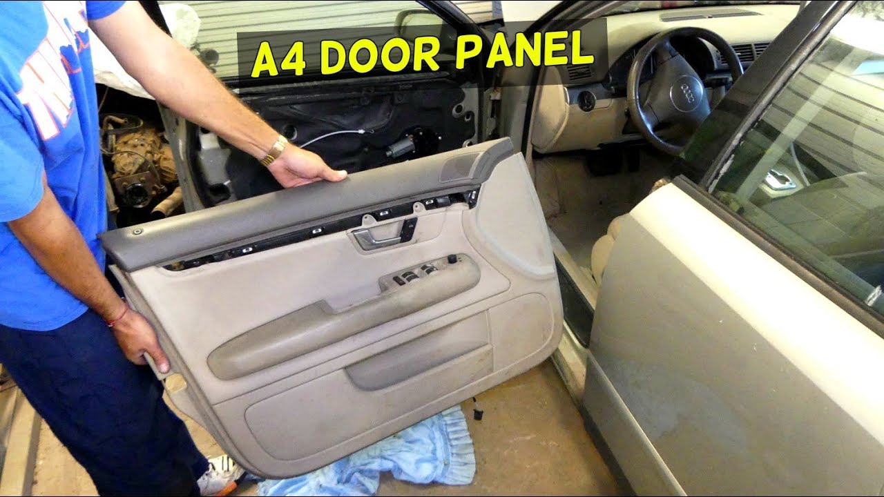AUDI A4 B6 FRONT DOOR PANEL REMOVAL REPLACEMENT