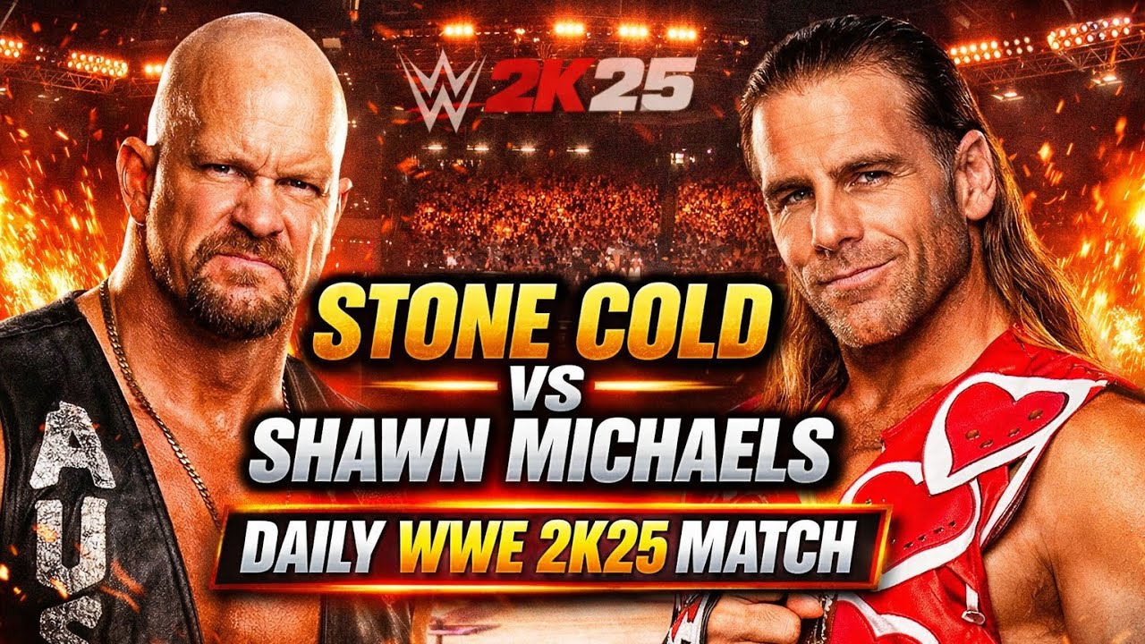WWE 2K25 - Stone Cold Steve Austin vs Shawn Michaels 🔥 Daily Epic Match #wwe #trending #wwe2k25 