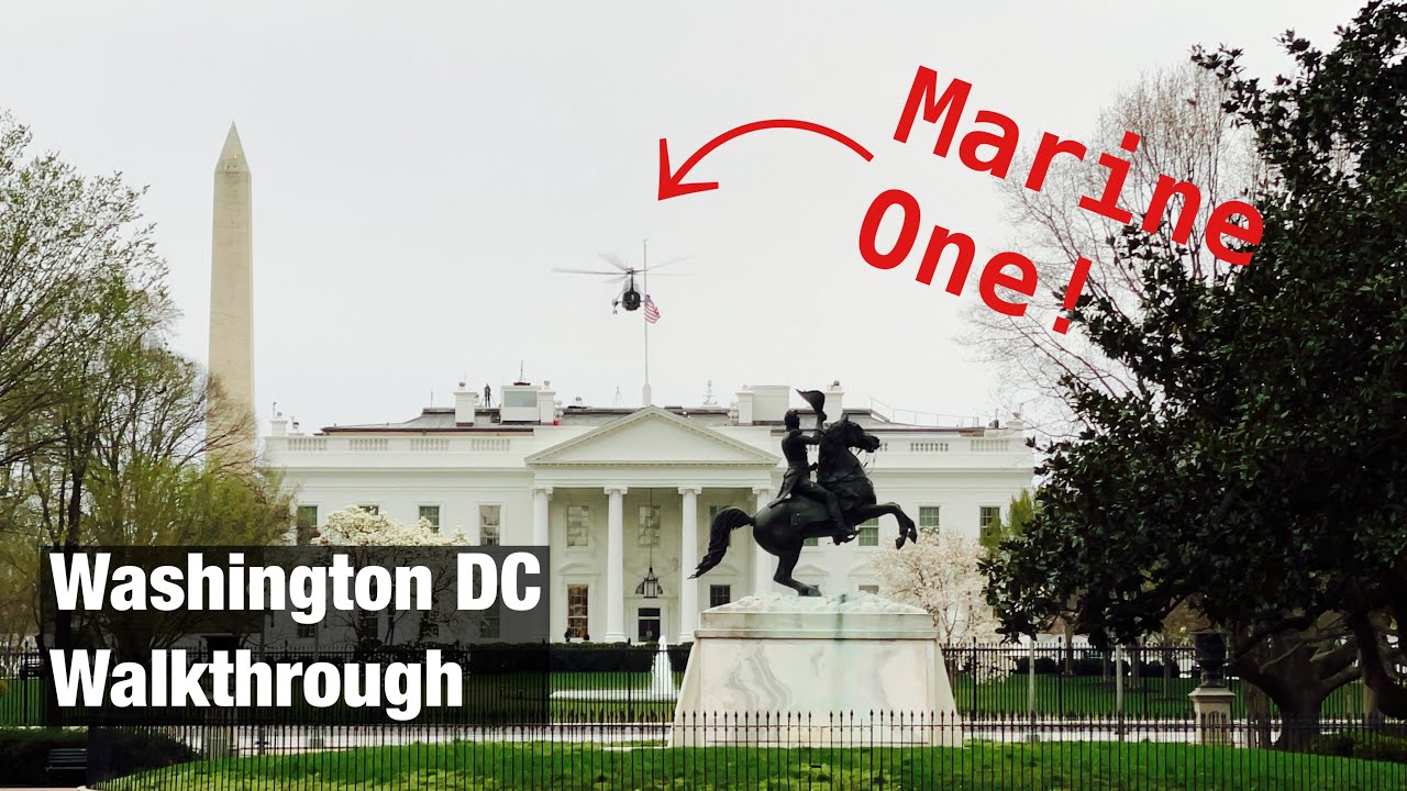 Washington DC Walkthrough (Marine One Taking Off!)
